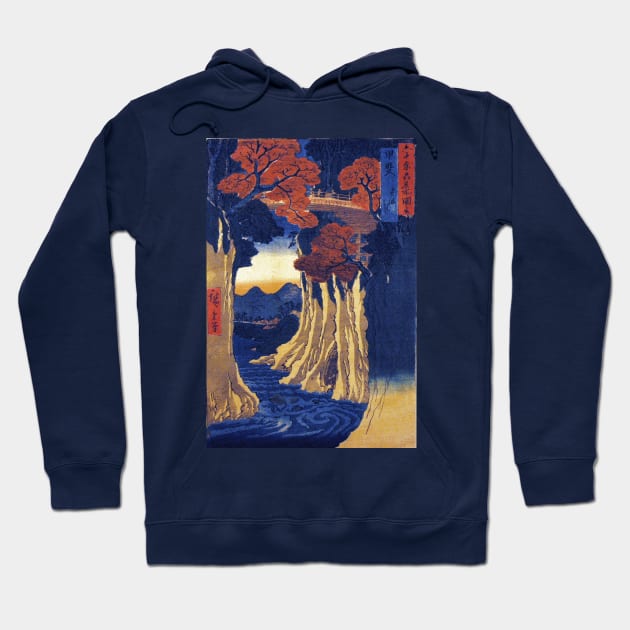 Kai Province Monkey Bridge by Utagawa Hiroshige Hoodie by Naves